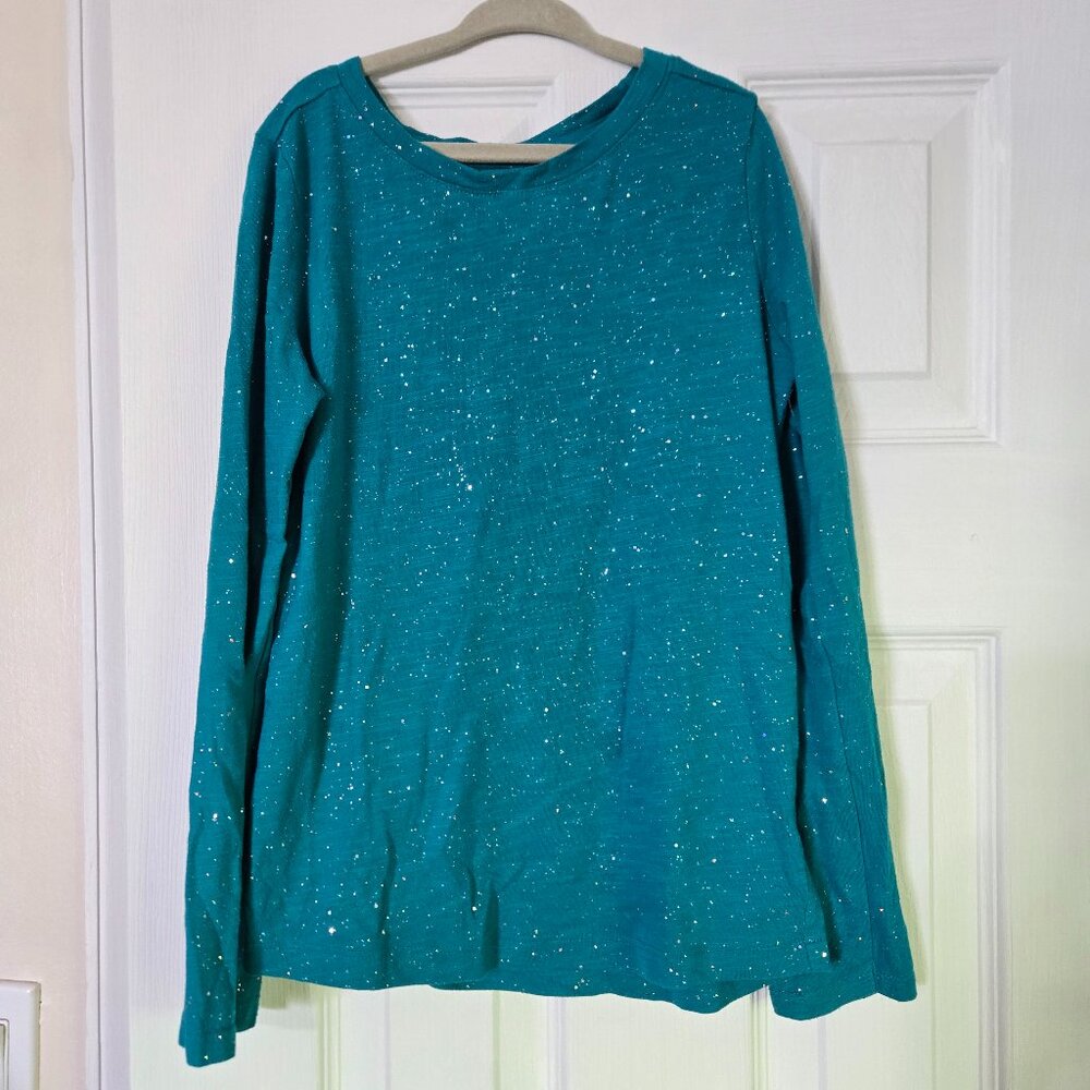 Long Sleeve Shirt Blue/Green - Size M (7/8)